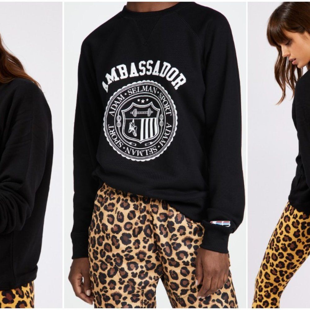 Adam Selman Black Ambassador Sweatshirt Sz S NWT 210
